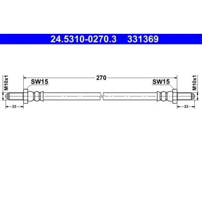 Bilde av ATE 24.5310 0270.3 Bremseslange 270 SAAB: 99 Combi Coupe