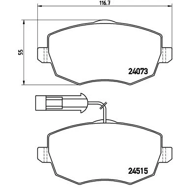 Bilde av BREMBO P 23 128 Bremseklosser inkl. slitasjevarselkontakt med bremsecaliperskruer tilbehør