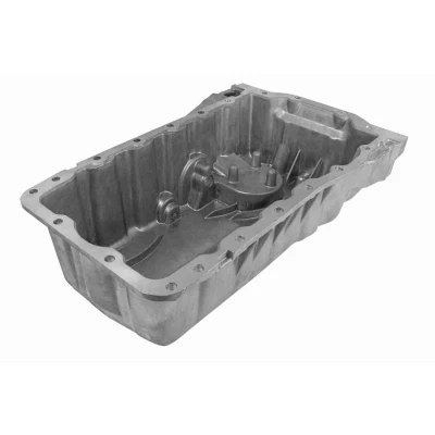 Bilde av VAICO V10 0426 Bunnpanne med oljeplugg tetningsring, uten oljekartetning, hull for oljenivåmåler Aluminium Original Quality