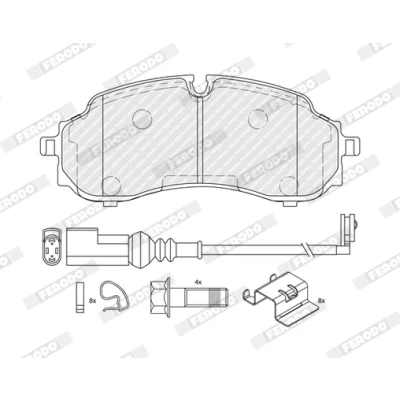 Bilde av FERODO FVR5539 Bremseklosser inkl. slitasjevarselkontakt FORD: Transit Mk7 Van, Flatvogn lastebil / Chassis