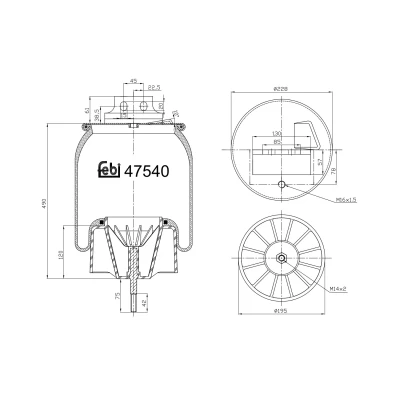 Bilde av FEBI BILSTEIN 47540 Fjærbelg, luftfjæring