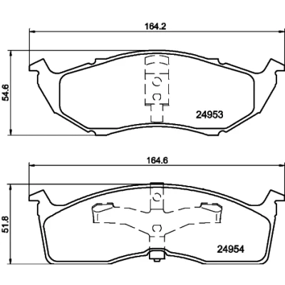 Bilde av HELLA 8DB 355 014 971 Bremseklosser ikke klargjort for slitasjeindikator CHRYSLER: Voyager 4, / Grand 3