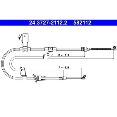 Bilde av ATE 24.3727 2112.2 Bremsekabel 1525 MITSUBISHI: COLT 6