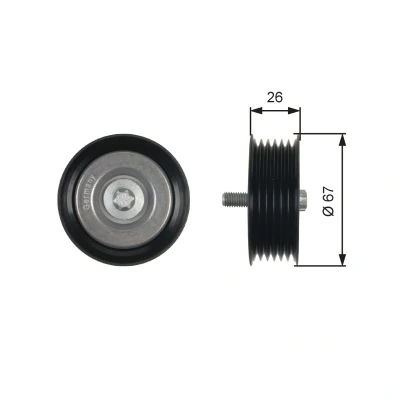 Bilde av GATES T36438 Styrerulle FleetRunner Micro V Stretch Fit med riller MERCEDES BENZ: E Klasse T modell, Sedan, C Sedan
