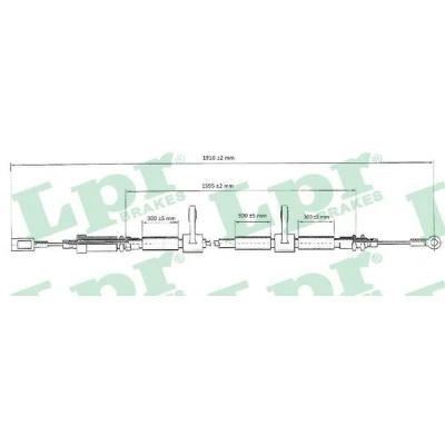 Bilde av LPR C0985B Bremsekabel 1910/1650 Skivebrems FIAT: Ducato III Van, Flatvogn lastebil / Chassis, Minibuss