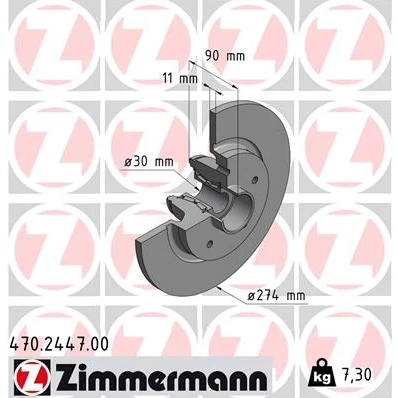 Bilde av Bremseskive ZIMMERMANN 470.2447.00