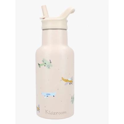 Bilde av Kidzroom Stainless Steel Vannflaske 350 ml Small Talk, Beige Tåteflasker &amp; Tilbehør Rustfritt stål,Plast