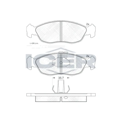 Bilde av ICER 180932 Bremseklosser inkl. slitasjevarselkontakt Front PEUGEOT: 306 Hatchback, 205 II Hatchback