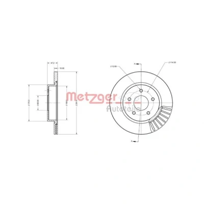 Bilde av METZGER 6110759 Bremseskiver bakaksel 291,6 16 5 114,3 innvendig ventilert spraylakkert, Krysssliping NISSAN: Qashqai 2, X Trail