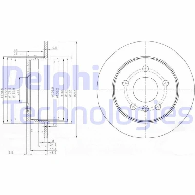 Bilde av DELPHI BG3910C Bremseskiver 258 8 5 fullt ut belagt ubehandlet uten hjullager, ABS sensorring MERCEDES BENZ: B Klasse, A Klasse
