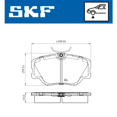 Bilde av SKF VKBP 80431 Bremseklosser ikke klargjort for slitasjeindikator MERCEDES BENZ: W124 Sedan, Stasjonsvogn, Sprinter 3 T Flatvogn lastebil/Chassis