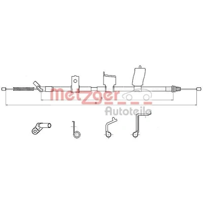 Bilde av METZGER 17.0325 Bremsekabel bakre venstre 1703/1523 COFLE NISSAN: Qashqai / Qashqai+2 I