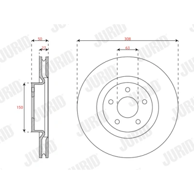 Bilde av Bremseskive, Framaksel, ford focus turnier iv, kuga iii, 2305506, JX611125BEB