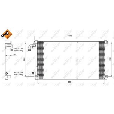 Bilde av NRF EASY FIT 35103 Kondensator med tetningsring 11,7 8,6 Aluminium 540
