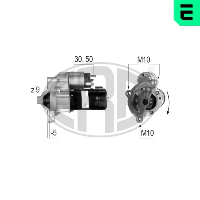 Bilde av ERA 220455A Starter 12 0,85 9 PEUGEOT: Expert II Tepee, 206 Hatchback, 307 Hatchback