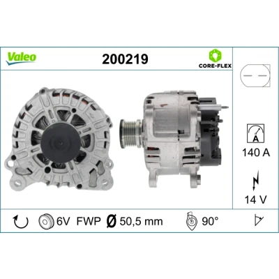 Bilde av VALEO 200219 Dynamo 14V 140A VOLKSWAGEN: Transporter 5 Bus, 5, Multivan (7HM
