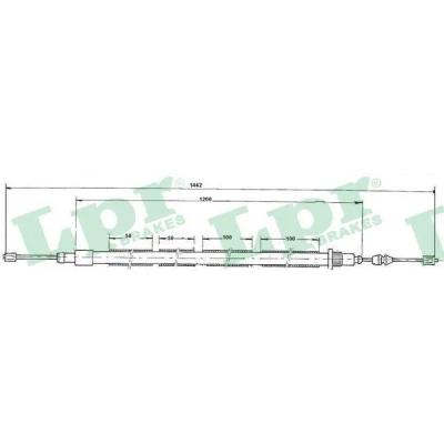 Bilde av LPR C0607B Bremsekabel 1425/1180 Skivebrems