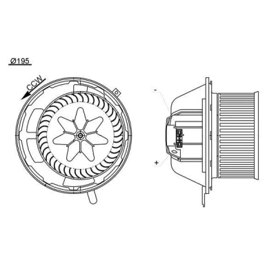 Bilde av MAHLE ORIGINAL AB 194 000S Interiørvifte for venstreratt uten integrert kontroller BMW: 3 Sedan, 1 Hatchback, Touring