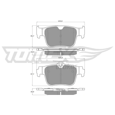 Bilde av TOMEX brakes TX 60 10 Bremseklosser bakaksel ikke klargjort for slitasjeindikator