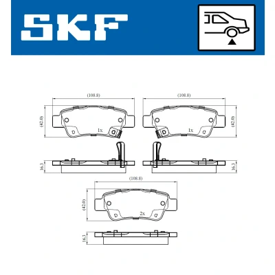Bilde av SKF VKBP 90439 A Bremseklosser med akustisk slitasjevarsel