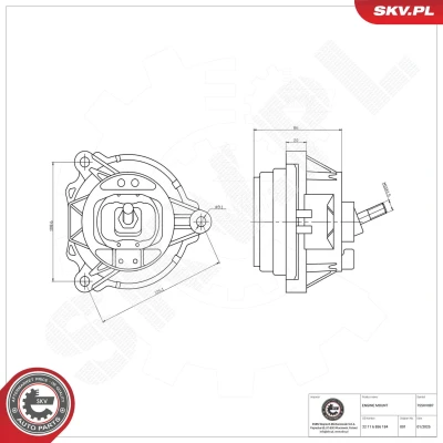 Bilde av Lagring, motor, Høyre Esen skv 75SKV087 bmw 1 [f20, f21], 3 [f30, f80], touring [f31], x3 [f25], x4 [f26] OE 22 11 4 079 220, 6 856 184