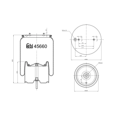 Bilde av FEBI BILSTEIN 45660 Fjærbelg, luftfjæring SCANIA: 3 series