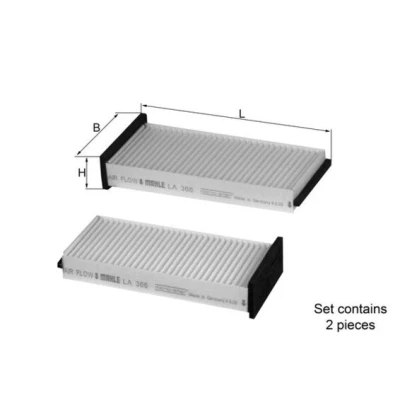 Bilde av MAHLE ORIGINAL LA 366/S Kupéfilter Partikkelfilter 204,0 100 36,0 MITSUBISHI: Pajero Sport 1 SUV