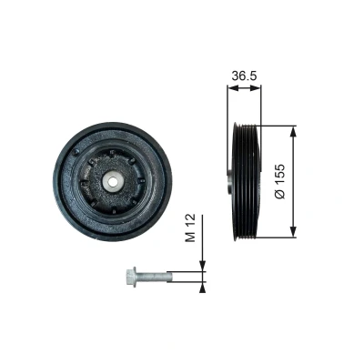 Bilde av GATES FleetRunner Micro V Kit TVD1128A Remskive Veivaksel 155 med tilbehør OPEL: Vivaro A Van, RENAULT: LAGUNA 2 Grandtour