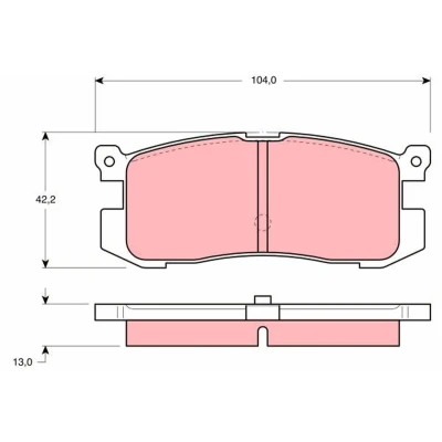 Bilde av TRW GDB1025 Bremseklosser ikke klargjort for slitasjeindikator MAZDA: 626 III Stasjonsvogn, II Hatchback, Sedan