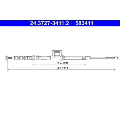 Bilde av ATE 24.3727 3411.2 Bremsekabel 1717
