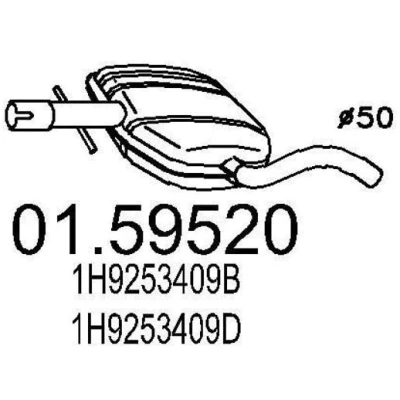 Bilde av MTS 01.59520 Mellomlyddemper 810