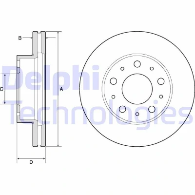 Bilde av DELPHI BG9180C Bremseskiver 300 32 5 ventilert belagt ubehandlet uten hjullager, ABS sensorring FIAT: Ducato III Flatvogn lastebil / Chassis