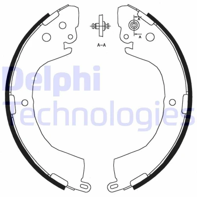 Bilde av DELPHI LS1826 Bremsesko 254mm 52mm MITSUBISHI: L200 / Triton IV Pick up, L300 Delica III Minibuss, up