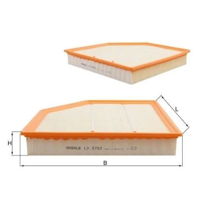 Bilde av MAHLE ORIGINAL LX 5783 Luftfilter 42mm 263mm 246,6mm Filterinnsats