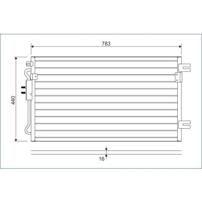 Bilde av VALEO 817739 Kondensator uten tørker Aluminium 440 R 134a