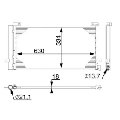 Bilde av MAHLE ORIGINAL AC 74 000S Kondensator med tørker 21 630