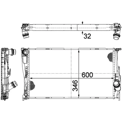 Bilde av MAHLE ORIGINAL CR 1084 000P Radiator 600 346 32 Kjøleribber loddet BMW: 3 Touring, 1 Hatchback, Coupé