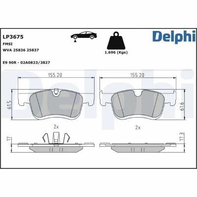 Bilde av Bremseklosser sett, Framaksel, citroën,opel,peugeot,toyota, 1647853080, 93488643, SU001A8946