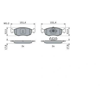 Bilde av BOSCH 0 986 494 943 Bremseklosser Low Metallic FIAT: Grande Punto Hatchback, II Strada Pick up