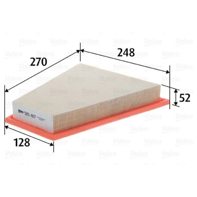 Bilde av VALEO 585487 Luftfilter 52 248 270 Filterinnsats BMW: 5 Touring, Sedan, X1