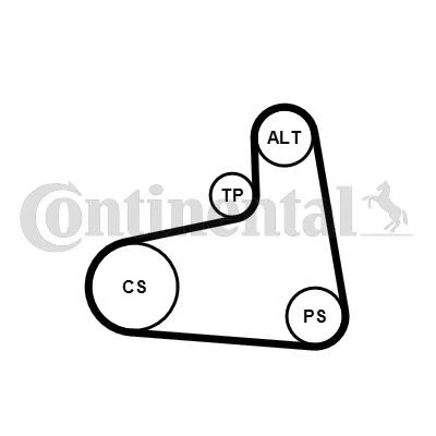 Bilde av CONTITECH 6PK906K3 Kileribberem VOLKSWAGEN: Golf 4, Bora Sedan, 4 Variant, SKODA: Octavia 1 Combi