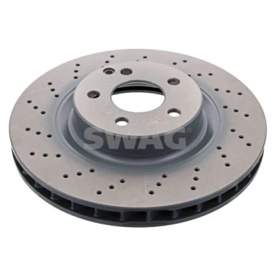 Bilde av SWAG 10 93 7725 Bremseskiver framaksel 330 32 5 112 perforert / ventilert belagt MERCEDES BENZ: E Klasse Sedan, T modell