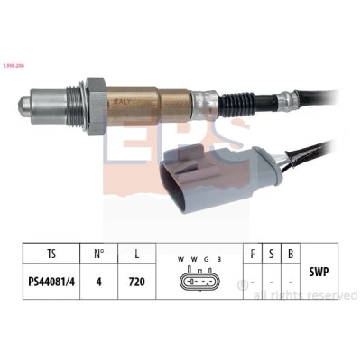 Bilde av EPS 1.998.208 Lambdasonde Made in Italy OE Equivalent oppvarmet, planarsonde, forsmurt gjenge