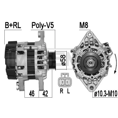 Bilde av ERA 209199A Dynamo 14V 70A HYUNDAI: i20 I Hatchback
