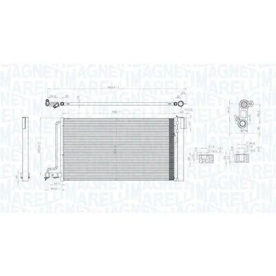 Bilde av MAGNETI MARELLI 350203796000 Kondensator med tørker 700x381x16 381 700 16 FORD: FOCUS 3, C Max 2, 3 Turnier