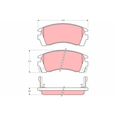 Bilde av TRW GDB1013 Bremseklosser med akustisk slitasjevarsel NISSAN: SUNNY 3 Liftback