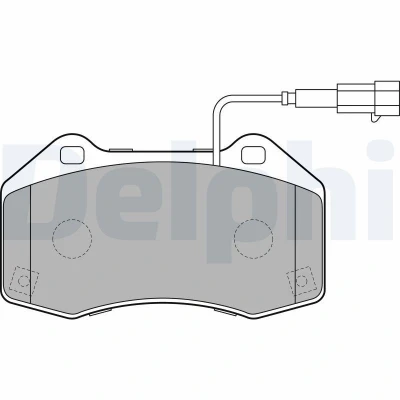 Bilde av DELPHI LP2280 Bremseklosser inkl. slitasjevarselkontakt med antihyle blikk uten tilbehør ALFA ROMEO: MiTo, FIAT: Punto Evo Hatchback