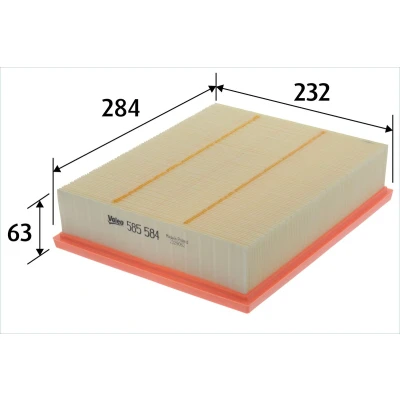 Bilde av VALEO 585584 Luftfilter 63 232 284 Filterinnsats VOLKSWAGEN: Polo V Hatchback, AUDI: A1 Sportback, SKODA: Rapid Spaceback