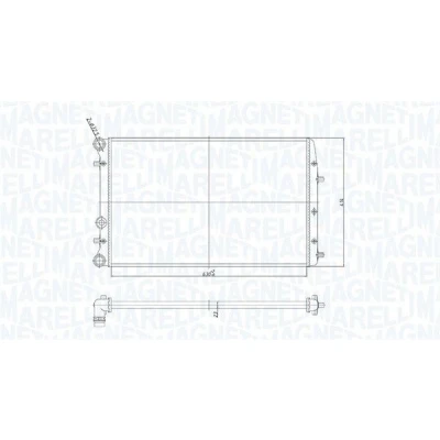 Bilde av MAGNETI MARELLI 350213841000 Radiator 630 414 23 Kjøleribber satt sammen mekanisk VOLKSWAGEN: Polo IV Hatchback, SKODA: Fabia I Hatchback