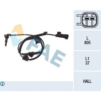 Bilde av FAE 78110 ABS sensor framaksel aktiv 2 805 OPEL: Insignia A Sports Tourer, Sedan, Hatchback, SAAB: 9 5 Sedan